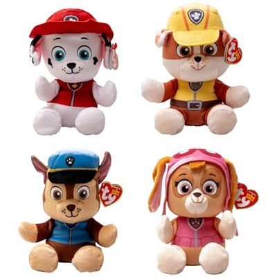 Ty Psi Patrol Asorment 4 super szczeniąt, Marshall, Rubble, Chase, Skye, wszystkich Twoich ulubionych bohaterów w wersji miękkiej pluszowej do kolekcjonowania, 20 cm, 38500ABS Ty Psi Patrol Asorment 4 super szczeniąt, Marshall, Rubble, Chase, Skye, wszystkich Twoich ulubionych bohaterów w wersji miękkiej pluszowej do kolekcjonowania, 20 cm, 38500ABS