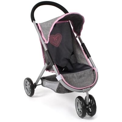 Bayer Buggy dla lalek Speedy – melanż, szaro-granatowy – odpowiedni dla lalek do 46 cm – wysokość suwaka 58 cm Bayer Buggy dla lalek Speedy – melanż, szaro-granatowy – odpowiedni dla lalek do 46 cm – wysokość suwaka 58 cm