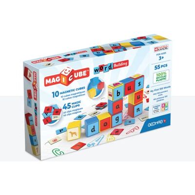 Geomag , Magicube Klips do budowania słów, magnetyczne gry dla dzieci od 3 lat, do nauki angielskiego, opakowanie 79 sztuk 259 białych Geomag , Magicube Klips do budowania słów, magnetyczne gry dla dzieci od 3 lat, do nauki angielskiego, opakowanie 79 sztuk 259 białych