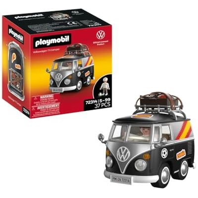 Playmobil Volkswagen T1 Camper ESP Edition kultowy kemping retro ze sprzętem sportowym, bagażnikiem dachowym i arkuszem naklejek dla dzieci od 4 lat 72314 Playmobil Volkswagen T1 Camper ESP Edition kultowy kemping retro ze sprzętem sportowym, bagażnikiem dachowym i arkuszem naklejek dla dzieci od 4 lat 72314