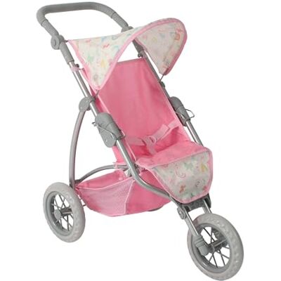 Bayer Wózek dla lalek Leon, jogging Buggy, dla dzieci w wieku od 4 do 8 lat, motyle, różowy Bayer Wózek dla lalek Leon, jogging Buggy, dla dzieci w wieku od 4 do 8 lat, motyle, różowy