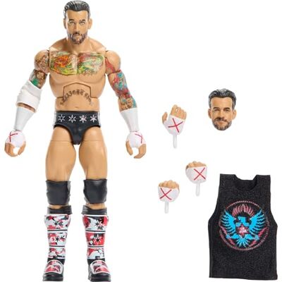 Mattel WWE Elite Collection Top Picks CM Punk Figurka i akcesoria Zestaw, figurka (ok. 15 cm w skali), do kolekcjonowania, zabawka dla dzieci 8+, fanów i kolekcjonerów, JHV13 Mattel WWE Elite Collection Top Picks CM Punk Figurka i akcesoria Zestaw, figurka (ok. 15 cm w skali), do kolekcjonowania, zabawka dla dzieci 8+, fanów i kolekcjonerów, JHV13