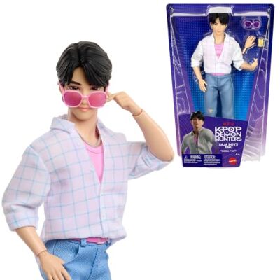 Mattel KPop Demon Hunters Saja Boys Jinu lalka modowa W stylizacji „Soda Pop”, 2 akcesoria, inspirowana filmem, JRN38 Mattel KPop Demon Hunters Saja Boys Jinu lalka modowa W stylizacji „Soda Pop”, 2 akcesoria, inspirowana filmem, JRN38