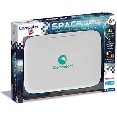 Clementoni 16426 Computer Kid Space Laptop mówiąca elektroniczna gra edukacyjna, komputer dziecięcy, laptop dla dzieci 5 lat, technologia dla dzieci, przenośny, baterie w zestawie Clementoni 16426 Computer Kid Space Laptop mówiąca elektroniczna gra edukacyjna, komputer dziecięcy, laptop dla dzieci 5 lat, technologia dla dzieci, przenośny, baterie w zestawie