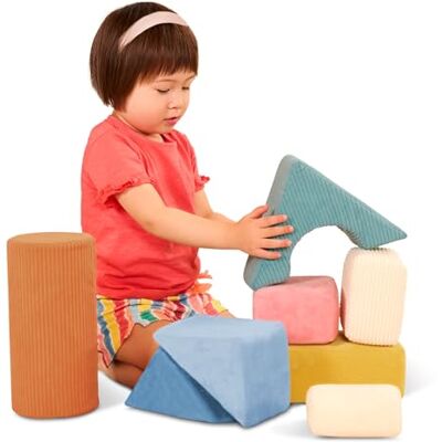 B. toys sensoryczne klocki konstrukcyjne dla dzieci, 8 sztuk, teksturowane klocki dla dzieci w wieku 6-12 miesięcy, miękkie geometryczne kształty z pokrowcem z tkaniny dotykowej, piankowe klocki B. toys sensoryczne klocki konstrukcyjne dla dzieci, 8 sztuk, teksturowane klocki dla dzieci w wieku 6-12 miesięcy, miękkie geometryczne kształty z pokrowcem z tkaniny dotykowej, piankowe klocki