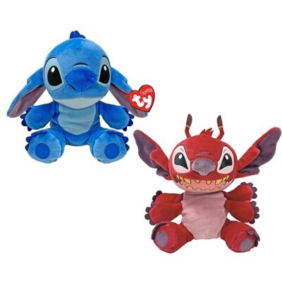 Ty Disney Lilo & Stitch zestaw dwóch pluszowych pluszaków Leroy, miękki pluszak do kolekcjonowania, pomysł na prezent dla dużych i małych dzieci, 20 cm, 38700ABS Ty Disney Lilo & Stitch zestaw dwóch pluszowych pluszaków Leroy, miękki pluszak do kolekcjonowania, pomysł na prezent dla dużych i małych dzieci, 20 cm, 38700ABS
