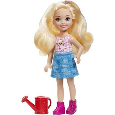 Barbie GCK62 Farm Chelsea lalka z konewką i blond włosami, lalki i akcesoria dla lalek od 3 lat, wielokolorowa Barbie GCK62 Farm Chelsea lalka z konewką i blond włosami, lalki i akcesoria dla lalek od 3 lat, wielokolorowa