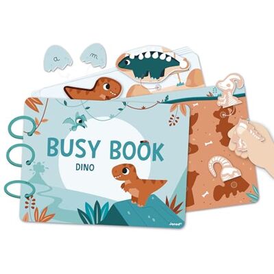 Janod Busy Book z dinozaurami 18 stron z zabawkami dla niemowląt i dzieci w wieku od 3 lat Rada na zajęciach i przedszkolna zabawka edukacyjna Nauka liczb, alfabetu, zwierząt Janod Busy Book z dinozaurami 18 stron z zabawkami dla niemowląt i dzieci w wieku od 3 lat Rada na zajęciach i przedszkolna zabawka edukacyjna Nauka liczb, alfabetu, zwierząt