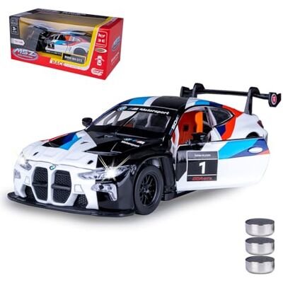 Jamara 402630 BMW M4 GT3 Diecast 1:32 z bateriami guzikowymi – zabawka do modelowania samochodu, samochód dziecięcy, model miniaturowych pojazdów, pomysł na prezent dla dzieci, ręczne otwieranie Jamara 402630 BMW M4 GT3 Diecast 1:32 z bateriami guzikowymi – zabawka do modelowania samochodu, samochód dziecięcy, model miniaturowych pojazdów, pomysł na prezent dla dzieci, ręczne otwieranie