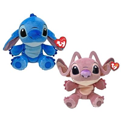 Ty Disney Lilo & Stitch zestaw dwóch pluszowych pluszaków i aniołów, miękki pluszak do kolekcjonowania, pomysł na prezent dla dużych i małych dzieci, 20 cm, 38600ABS Ty Disney Lilo & Stitch zestaw dwóch pluszowych pluszaków i aniołów, miękki pluszak do kolekcjonowania, pomysł na prezent dla dużych i małych dzieci, 20 cm, 38600ABS