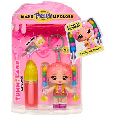 Yummiland x PEEPS Lip Gloss Doll Molly Mallows Zestaw Zawiera 1 Lalkę, Pachnący Błyszczyk do Ust DIY, Zdejmowany Strój oraz Breloczek; Odpowiednie dla Dzieci w Wieku 4+ Yummiland x PEEPS Lip Gloss Doll Molly Mallows Zestaw Zawiera 1 Lalkę, Pachnący Błyszczyk do Ust DIY, Zdejmowany Strój oraz Breloczek; Odpowiednie dla Dzieci w Wieku 4+