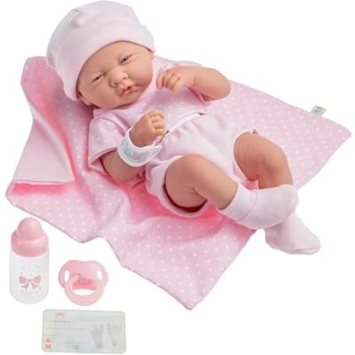 JC Toys 18541 La Newborn Baby Doll lalka niemowlęca, różowa, 38 cm JC Toys 18541 La Newborn Baby Doll lalka niemowlęca, różowa, 38 cm