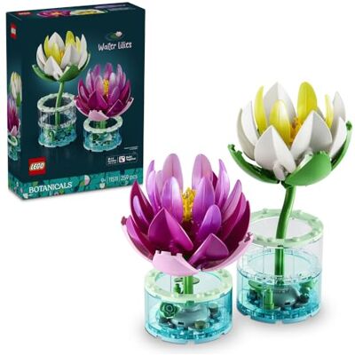 Lego Botanicals Lilie wodne, zestaw konstrukcyjny dla dzieci, kwiatowa dekoracja, dwie lilie wodne z wazonami, pomysł na prezent na urodziny dla dziewczynki i chłopca od 9 lat 11511 Lego Botanicals Lilie wodne, zestaw konstrukcyjny dla dzieci, kwiatowa dekoracja, dwie lilie wodne z wazonami, pomysł na prezent na urodziny dla dziewczynki i chłopca od 9 lat 11511