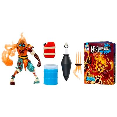 MGA Entertainment Ninjombie Action Figure Scorchstrike – w Zestawie 1 Broń Bojowa, 1 Strzykawka ze Slime’em oraz Beczka Prime Slime, Zabawka Ninja dla Chłopców i Dziewczynek MGA Entertainment Ninjombie Action Figure Scorchstrike – w Zestawie 1 Broń Bojowa, 1 Strzykawka ze Slime’em oraz Beczka Prime Slime, Zabawka Ninja dla Chłopców i Dziewczynek