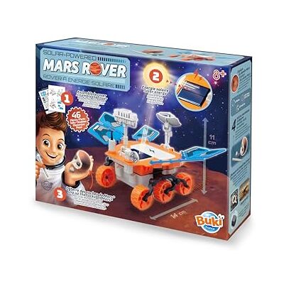 Buki France Zestaw do budowy łazika Marsjana Robot solarny i zasilany bateryjnie ze skałami do kopania gra naukowa od 8 lat Ilustrowana instrukcja Eksploracja STEM Mars Buki France Zestaw do budowy łazika Marsjana Robot solarny i zasilany bateryjnie ze skałami do kopania gra naukowa od 8 lat Ilustrowana instrukcja Eksploracja STEM Mars