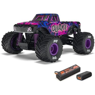 ARRMA 1/16 Quake GROM 4X4 RTR Monster Truck RC Truck szczotkowany (bateria i ładowarka w zestawie), fioletowy, ARA2137T3 ARRMA 1/16 Quake GROM 4X4 RTR Monster Truck RC Truck szczotkowany (bateria i ładowarka w zestawie), fioletowy, ARA2137T3