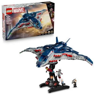 Lego Marvel Avengers: Czas Ultrona — Quinjet, kolekcjonerski zestaw konstrukcyjny dla 12-latka z pięcioma minifigurkami, w tym Czarna Wdowa, Iron Man i Hawkeye, pomysł na prezent dla nastolatków 76325 Lego Marvel Avengers: Czas Ultrona — Quinjet, kolekcjonerski zestaw konstrukcyjny dla 12-latka z pięcioma minifigurkami, w tym Czarna Wdowa, Iron Man i Hawkeye, pomysł na prezent dla nastolatków 76325