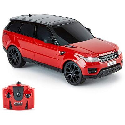 CMJ RC Cars TM Range Rover Sport oficjalny licencjonowany samochód zdalnie sterowany 1:24 z działającymi diodami LED, sterowany radiowo supersamochód (Range Rover Sport Red) CMJ RC Cars TM Range Rover Sport oficjalny licencjonowany samochód zdalnie sterowany 1:24 z działającymi diodami LED, sterowany radiowo supersamochód (Range Rover Sport Red)