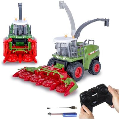 Jamara 405315 Fendt Katana RC 1:24S traktor Fendt zabawka, zdalnie sterowany traktor RC dla dzieci, model pojazdu rolniczego, prezent dla dzieci, światło Jamara 405315 Fendt Katana RC 1:24S traktor Fendt zabawka, zdalnie sterowany traktor RC dla dzieci, model pojazdu rolniczego, prezent dla dzieci, światło