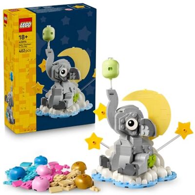 Lego Słoniątko na niebie, zestaw konstrukcyjny dla dorosłych, prezent z okazji narodzin z uroczą figurką słonia, pamiątka dla noworodka, dla dziewczynki i chłopca 40814 Lego Słoniątko na niebie, zestaw konstrukcyjny dla dorosłych, prezent z okazji narodzin z uroczą figurką słonia, pamiątka dla noworodka, dla dziewczynki i chłopca 40814