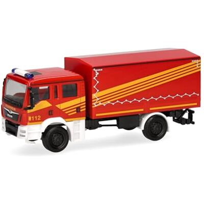 Herpa Model ciężarówki MAN TGM MzKW "Straż Pożarna", miniatura w skali 1:87, kolekcjonerski, Made in Germany, plastik Herpa Model ciężarówki MAN TGM MzKW "Straż Pożarna", miniatura w skali 1:87, kolekcjonerski, Made in Germany, plastik