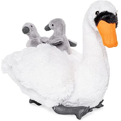Uni-Toys Łabędź z niemowlętami 24 cm (wysokość) pluszowy ptak pluszowa zabawka, przytulanka Uni-Toys Łabędź z niemowlętami 24 cm (wysokość) pluszowy ptak pluszowa zabawka, przytulanka