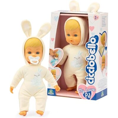 Cicciobello My Love, kremowa piżama w kształcie królika lalka z miękkim ciałem 24 cm, gry dla dzieci 2 lata, akcesoria w zestawie, cenne gry Cicciobello My Love, kremowa piżama w kształcie królika lalka z miękkim ciałem 24 cm, gry dla dzieci 2 lata, akcesoria w zestawie, cenne gry
