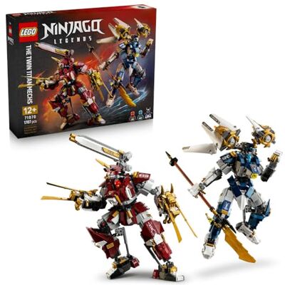 Lego NINJAGO Bliźniacze tytanowe mechy, zestaw konstrukcyjny dla 12-latka, dekoracja do pokoju nastolatka, ozdoba na półkę lub biurko, pomysł na prezent dla chłopca i dziewczynki na urodziny 71870 Lego NINJAGO Bliźniacze tytanowe mechy, zestaw konstrukcyjny dla 12-latka, dekoracja do pokoju nastolatka, ozdoba na półkę lub biurko, pomysł na prezent dla chłopca i dziewczynki na urodziny 71870