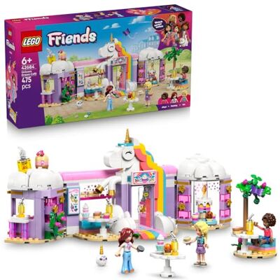 Lego Friends Jednorożcowa kawiarnia, trzy minilaleczki i tęczowy jednorożec, zabawka dla dziecka do odgrywania ról, pomysł na prezent dla 6-latki na urodziny, klocki dla dziewczynki i chłopca 42684 Lego Friends Jednorożcowa kawiarnia, trzy minilaleczki i tęczowy jednorożec, zabawka dla dziecka do odgrywania ról, pomysł na prezent dla 6-latki na urodziny, klocki dla dziewczynki i chłopca 42684