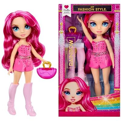 Rainbow High My Fashion Style – Stella – 28 cm lalka modowa w kolorze fuksji z ubrankiem, torebką i butami, ruchoma, kolekcjonerska, do zabawy, dla dzieci w wieku od 4 do 12+ Rainbow High My Fashion Style – Stella – 28 cm lalka modowa w kolorze fuksji z ubrankiem, torebką i butami, ruchoma, kolekcjonerska, do zabawy, dla dzieci w wieku od 4 do 12+