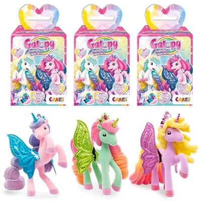 Galupy Rainbow Unicorn 3-pak – figurki jednorożca tęczowe do kolekcjonowania, zabawki jednorożec miękkie skrzydła i kryształ Swarovski, zabawki 3 lata Galupy Rainbow Unicorn 3-pak – figurki jednorożca tęczowe do kolekcjonowania, zabawki jednorożec miękkie skrzydła i kryształ Swarovski, zabawki 3 lata