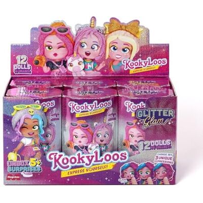 KOOKYLOOS Glitter Glam Series – 6 kolekcjonerskich lalek z modnymi akcesoriami, ubraniami, butami i zabawkami, z 3 zabawnymi wyrażeniami, wersja A KOOKYLOOS Glitter Glam Series – 6 kolekcjonerskich lalek z modnymi akcesoriami, ubraniami, butami i zabawkami, z 3 zabawnymi wyrażeniami, wersja A