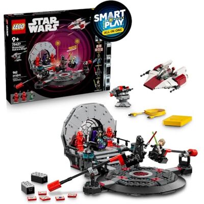 Lego Star Wars 75427 SMART Play: Pojedynek w sali tronowej i A-Wing, interaktywna zabawka dla dzieci Wszystko w jednym, elementy SMART: 2 klocki, ładowarka, 3 minifigurki, 5 tagów, prezent dla 9-latka Lego Star Wars 75427 SMART Play: Pojedynek w sali tronowej i A-Wing, interaktywna zabawka dla dzieci Wszystko w jednym, elementy SMART: 2 klocki, ładowarka, 3 minifigurki, 5 tagów, prezent dla 9-latka