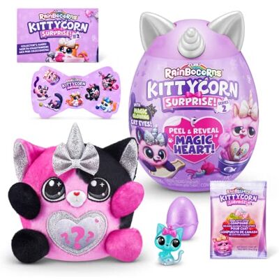 Rainbocorns Kittycorn Surprise Series 2, kot perkalowy Mozie, pluszowy kolekcjonerski, 10 niespodzianek do rozpakowania, odklejenia i ujawnienia serca, naklejki, wiek 3+ (kot perkalowy) Rainbocorns Kittycorn Surprise Series 2, kot perkalowy Mozie, pluszowy kolekcjonerski, 10 niespodzianek do rozpakowania, odklejenia i ujawnienia serca, naklejki, wiek 3+ (kot perkalowy)