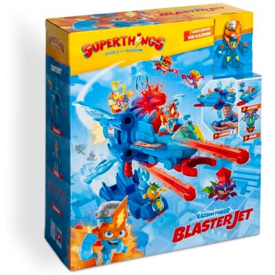 SUPERTHINGS RIVALS OF KABOOM SUPERTHINGS Blaster Jet – Mini Odrzutowiec Bojowy z Wyrzutnią, Zestaw z Ekskluzywną Figurką Super Things, Mały Pojazd Zabawka dla Dzieci i Chłopców od Magicbox SUPERTHINGS RIVALS OF KABOOM SUPERTHINGS Blaster Jet – Mini Odrzutowiec Bojowy z Wyrzutnią, Zestaw z Ekskluzywną Figurką Super Things, Mały Pojazd Zabawka dla Dzieci i Chłopców od Magicbox