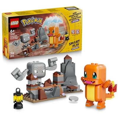 Lego Pokémon SMART Play: Charmander i Geodude — starcie w jaskini, interaktywny zestaw kompatybilny z 2 SMART Tagami i 2 Pokémonami, pomysł na prezent dla chłopców i dziewczynek od 6 lat 72157 Lego Pokémon SMART Play: Charmander i Geodude — starcie w jaskini, interaktywny zestaw kompatybilny z 2 SMART Tagami i 2 Pokémonami, pomysł na prezent dla chłopców i dziewczynek od 6 lat 72157