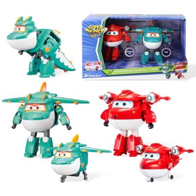 5" Transforming Characters 2-Pack Transforming Supercharged Jett + Dino, Transformer Toy for 3+ Year Old Boy Girl 5" Transforming Characters 2-Pack Transforming Supercharged Jett + Dino, Transformer Toy for 3+ Year Old Boy Girl