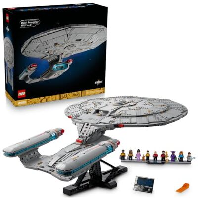 Lego Icons Star Trek: U.S.S. Enterprise NCC-1701-D, zestaw konstrukcyjny dla dorosłych, pomysł na prezent dla fanów Star Treka, dziewięć minifigurek kultowych postaci, ozdoba do domu i biura 10356 Lego Icons Star Trek: U.S.S. Enterprise NCC-1701-D, zestaw konstrukcyjny dla dorosłych, pomysł na prezent dla fanów Star Treka, dziewięć minifigurek kultowych postaci, ozdoba do domu i biura 10356