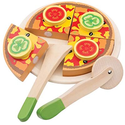 Woet New Classic Toys 10587 Drewniane 'Pretend Play' dzieci cięcie pizza warzywo gotowanie symulacja edukacyjne percepcja zabawka dla dzieci w wieku przedszkolnym chłopców dziewcząt, wielokolorowe Woet New Classic Toys 10587 Drewniane 'Pretend Play' dzieci cięcie pizza warzywo gotowanie symulacja edukacyjne percepcja zabawka dla dzieci w wieku przedszkolnym chłopców dziewcząt, wielokolorowe