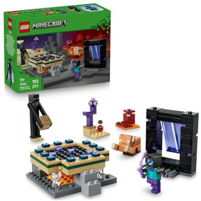 Lego Minecraft Podróż przez portal Netheru i Kresu, zabawka konstrukcyjna dla dzieci z Endermanem i dwoma portalami, pomysł na prezent na urodziny dla 7-latka i gamingowa ozdoba do pokoju 21584 Lego Minecraft Podróż przez portal Netheru i Kresu, zabawka konstrukcyjna dla dzieci z Endermanem i dwoma portalami, pomysł na prezent na urodziny dla 7-latka i gamingowa ozdoba do pokoju 21584