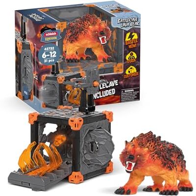 Schleich ELDRADOR CREATURES BattleCave Niedźwiedź Lawowy 42732 Zestaw z jaskinią, potworem i kryształem funkcja strzału i pułapka jaskinia do łączenia od 6 lat 31 elementów Schleich ELDRADOR CREATURES BattleCave Niedźwiedź Lawowy 42732 Zestaw z jaskinią, potworem i kryształem funkcja strzału i pułapka jaskinia do łączenia od 6 lat 31 elementów