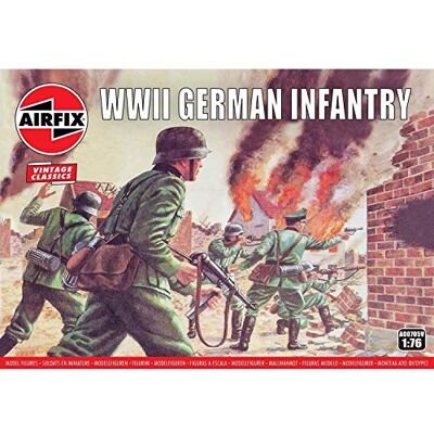 Airfix Zestaw figurek modeli A00705V Niemiecka piechota z II wojny światowej Akcesoria do modeli do budowania, plastikowe zestawy modeli dla dorosłych i dzieci Airfix Zestaw figurek modeli A00705V Niemiecka piechota z II wojny światowej Akcesoria do modeli do budowania, plastikowe zestawy modeli dla dorosłych i dzieci