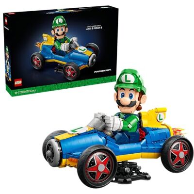 Lego Mario Kart — Luigi i Mach 8, kolekcjonerski zestaw konstrukcyjny dla dorosłych, ozdoba gamingowa i dekoracja do pokoju gracza, pomysł na prezent dla mężczyzny i kobiety 72050 Lego Mario Kart — Luigi i Mach 8, kolekcjonerski zestaw konstrukcyjny dla dorosłych, ozdoba gamingowa i dekoracja do pokoju gracza, pomysł na prezent dla mężczyzny i kobiety 72050