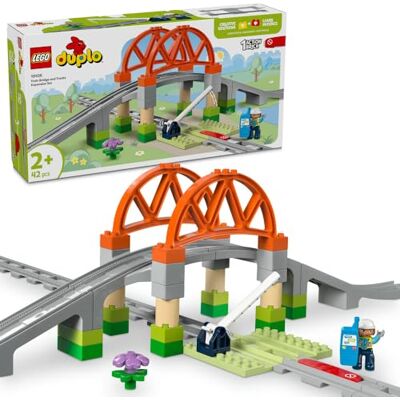 Lego DUPLO Town Most i Tory Kolejowe — Zestaw Rozszerzający do Pociągów, Edukacyjna Zabawka dla Dziecka do Zbudowania, Kreatywny Prezent dla Maluchów, dla 2-latka, dla Chłopca i Dziewczynki, 10426 Lego DUPLO Town Most i Tory Kolejowe — Zestaw Rozszerzający do Pociągów, Edukacyjna Zabawka dla Dziecka do Zbudowania, Kreatywny Prezent dla Maluchów, dla 2-latka, dla Chłopca i Dziewczynki, 10426