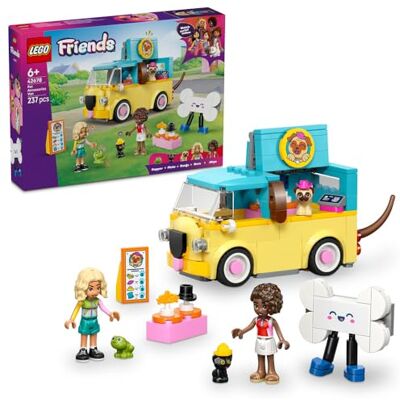 Lego Friends Furgonetka z akcesoriami dla zwierząt, klocki dla dzieci z samochodem w kształcie mopsa i figurkami kota, psa i żaby, zabawka dla 6-latki, prezent dla dziewczynki i chłopca 42678 Lego Friends Furgonetka z akcesoriami dla zwierząt, klocki dla dzieci z samochodem w kształcie mopsa i figurkami kota, psa i żaby, zabawka dla 6-latki, prezent dla dziewczynki i chłopca 42678