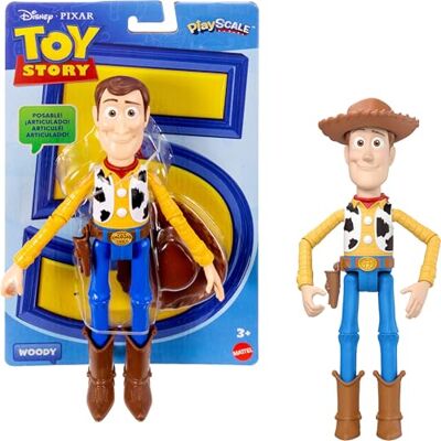 Mattel Disney i Pixar Toy Story 5 Figurka Woody Skala do zabawy 18 cm, 1 kluczowa postać, 8+ możliwych połączeń, dokładny design filmowy, JKV14 Mattel Disney i Pixar Toy Story 5 Figurka Woody Skala do zabawy 18 cm, 1 kluczowa postać, 8+ możliwych połączeń, dokładny design filmowy, JKV14