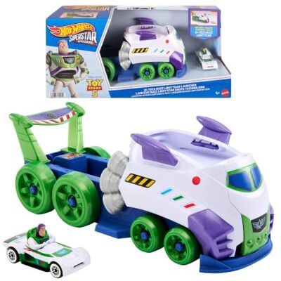 Hot Wheels Mattel Superstar Speeders Disney Pixar Wyrzutnia Buzz Astral Hi-Tech Zestaw, transporter i metalowy samochodzik w skali 1:64, zabawka dla dzieci 4+, JJV63 Hot Wheels Mattel Superstar Speeders Disney Pixar Wyrzutnia Buzz Astral Hi-Tech Zestaw, transporter i metalowy samochodzik w skali 1:64, zabawka dla dzieci 4+, JJV63