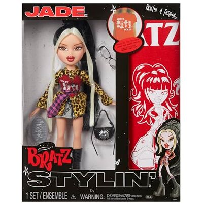 Bratz Stylin' Jade – Modna Lalka z Koszulką do Personalizacji dla Ciebie, w Zestawie Akcesoria – Urocza Zabawka dla Dziewczynek Bratz Stylin' Jade – Modna Lalka z Koszulką do Personalizacji dla Ciebie, w Zestawie Akcesoria – Urocza Zabawka dla Dziewczynek