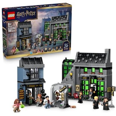 Lego Harry Potter Magiczne sklepy na ulicy Śmiertelnego Nokturnu, zabawka dla dziecka, zestaw konstrukcyjny z 8 minifigurkami, pomysł na prezent dla chłopca i dziewczynki od 8 lat 76471 Lego Harry Potter Magiczne sklepy na ulicy Śmiertelnego Nokturnu, zabawka dla dziecka, zestaw konstrukcyjny z 8 minifigurkami, pomysł na prezent dla chłopca i dziewczynki od 8 lat 76471