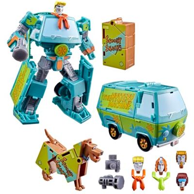 Transformers Scooby Doo Mysterious Prime i Automutt, zestaw przekształcających się figurek, zabawkowe roboty dla dzieci w wieku od 8 lat Transformers Scooby Doo Mysterious Prime i Automutt, zestaw przekształcających się figurek, zabawkowe roboty dla dzieci w wieku od 8 lat